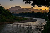 Luang Prabang, Laos - The Southern temporary walk bridge over the Nam Khan river.